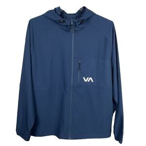 RVCA Kevin Hooded Jacket Mens XL Navy Windbreaker Water Repellent Outdoor NEW